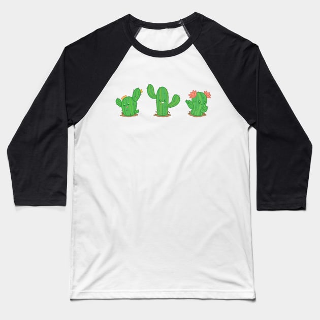 Happy Cacti Baseball T-Shirt by ShelboBaggins